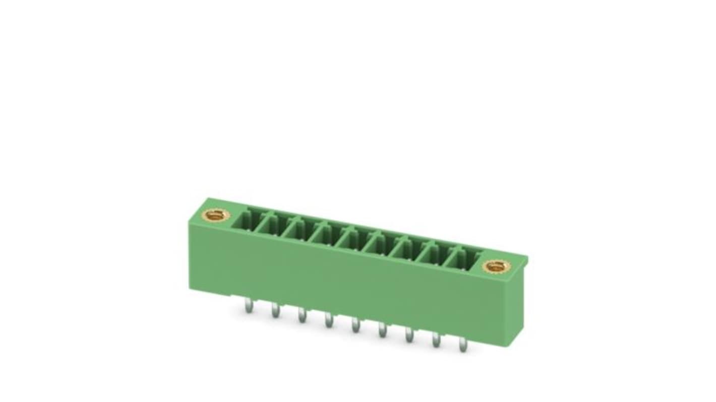 Phoenix Contact MCV Series Vertical Wave Soldering PCB Header, 9 Contact(s), 3.5mm Pitch, 1 Row(s), Shrouded