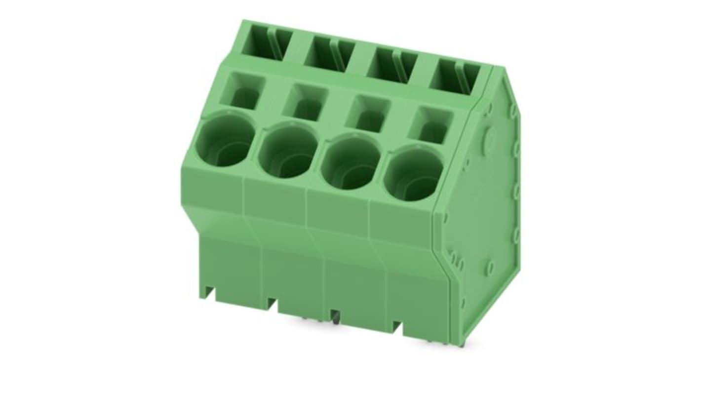 Phoenix Contact SPTA Series PCB Terminal Block, 4-Contact, 10mm Pitch, Wave Soldering, 1-Row, Push In Spring Termination