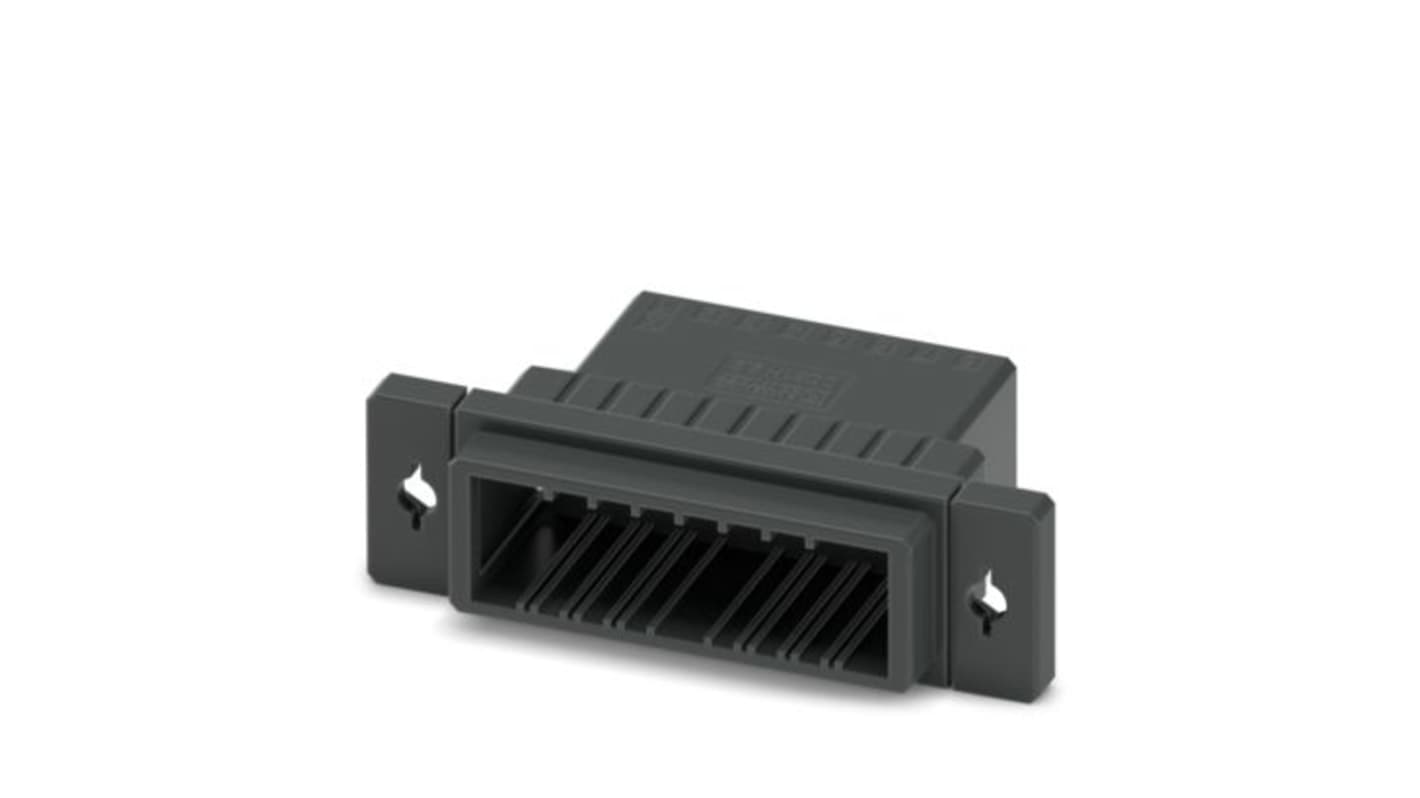Phoenix Contact DD31H Series Panel Feed Through Terminal Plug, 16-Contact, 3.81mm Pitch, Snap-In, 1-Row, Crimp