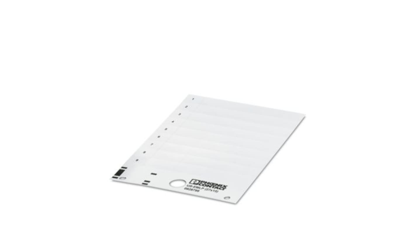 Phoenix Contact US-EML Red on White Cable Labels, 15 mm Length, 27 mm Width, 14.9mm Label Length, 26.9mm Label Width