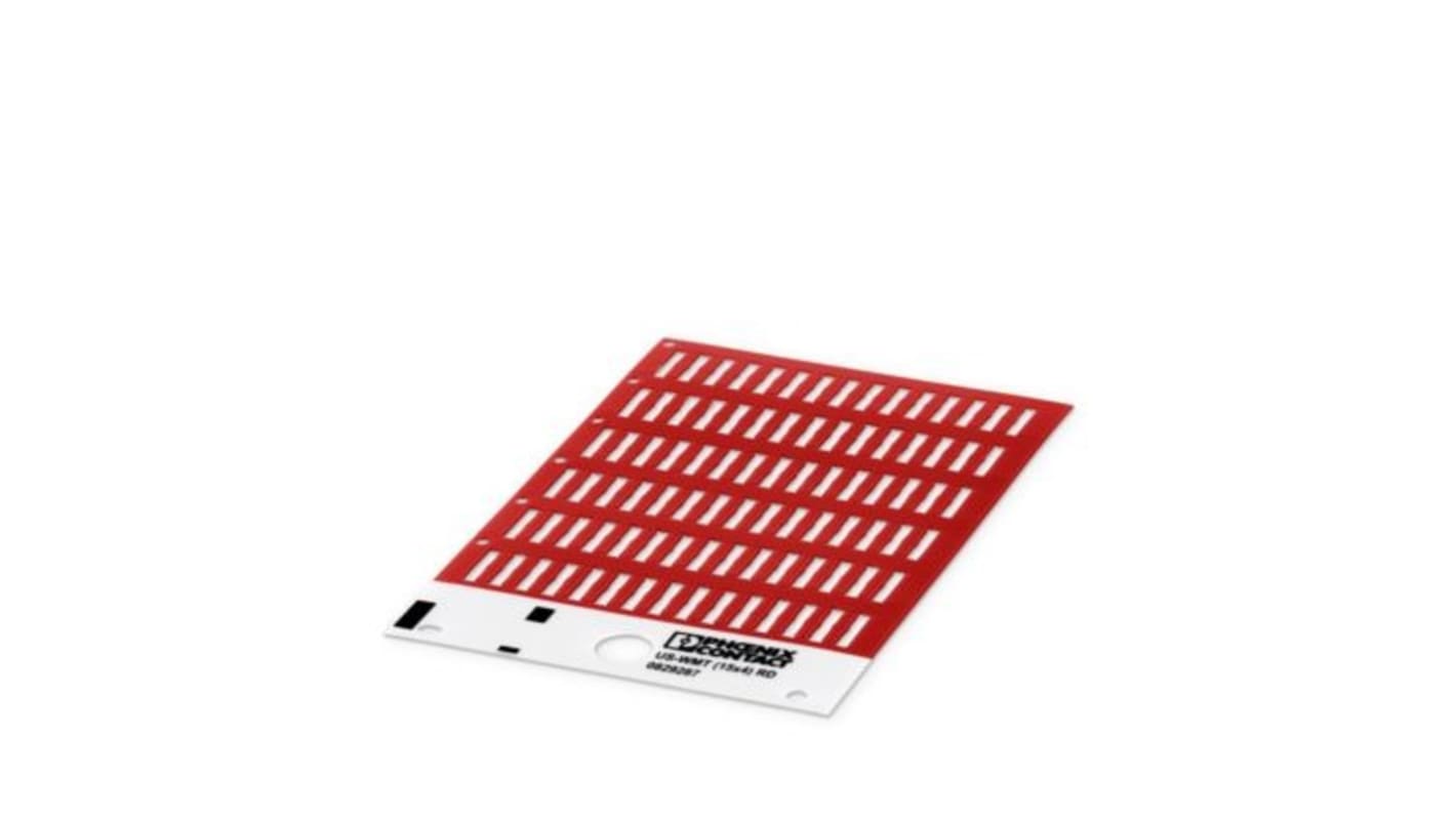 Phoenix Contact US-WMT Cable Binder Cable Marker, Red, Pre-printed "Unlabeled", 0.6 → 50mm Cable, for Conductor