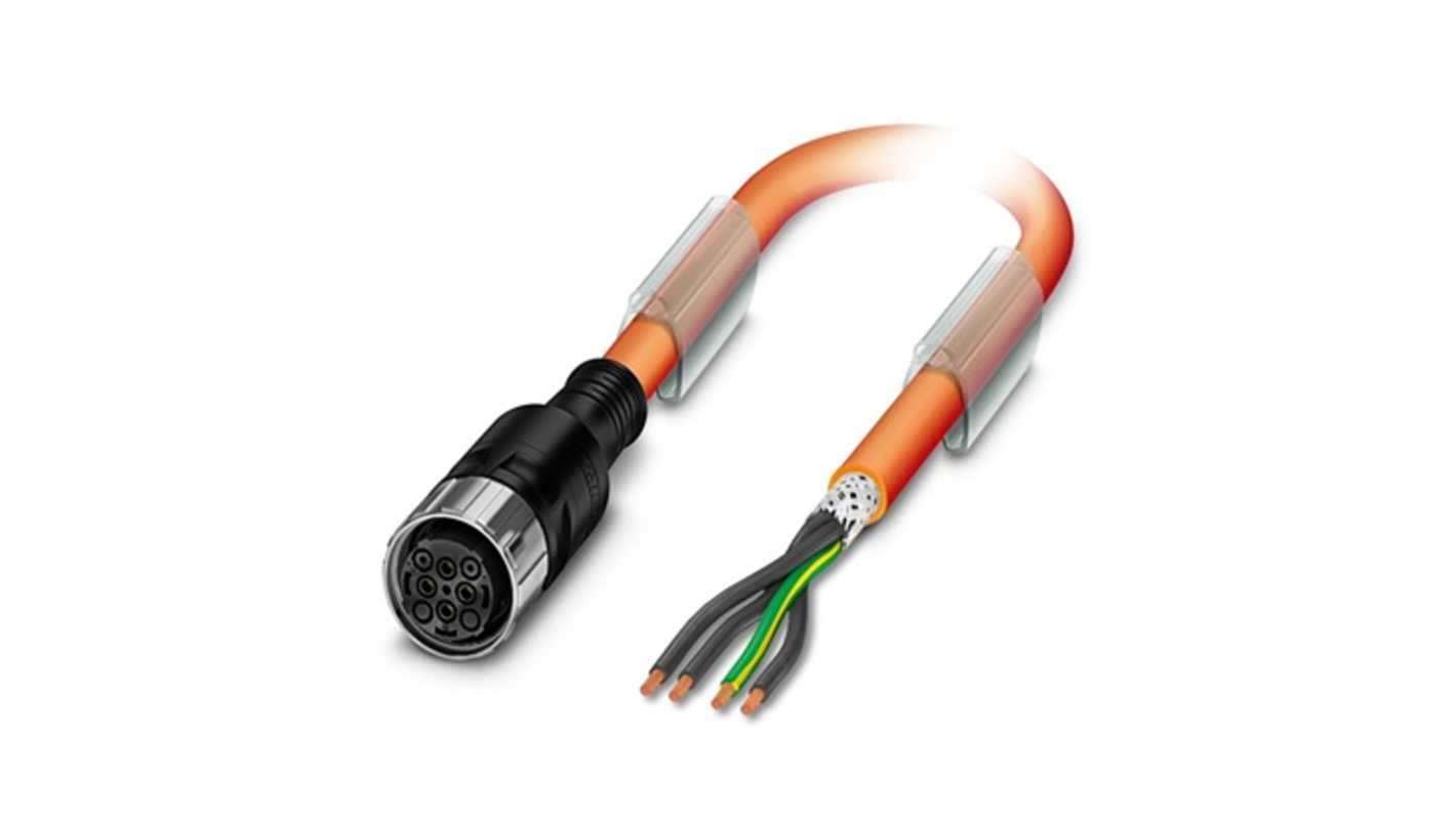 Phoenix Contact KSM Power 4 x 10 + 2x 1.5 mm² 6 Core Power Cable, Orange Thermoplastic Polyurethane TPU, 5m