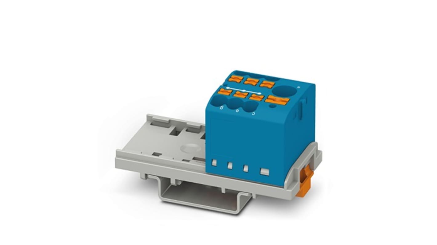 Phoenix Contact Distribution Block, 6 Way, 2.5mm², 22.5A, 440 V, Blue