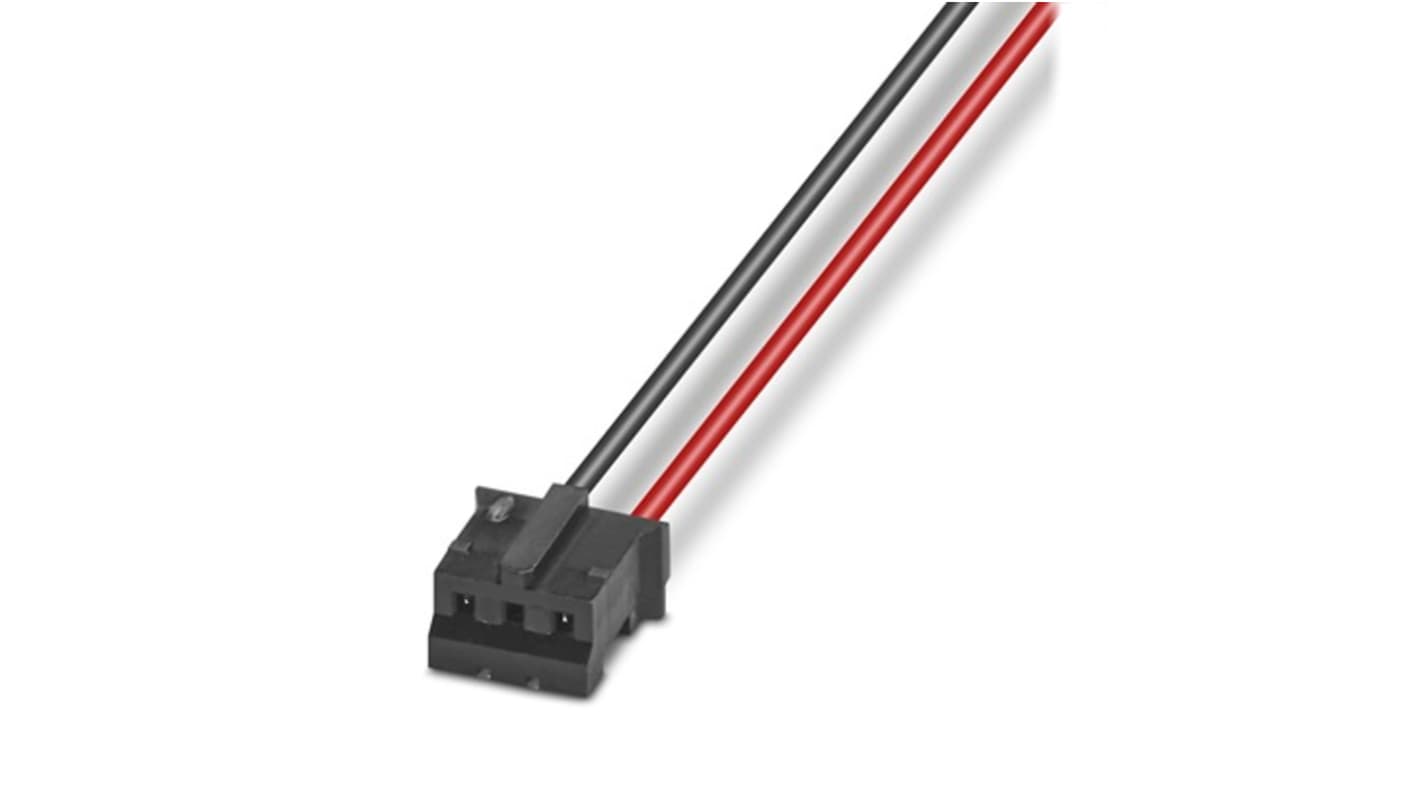 Phoenix Contact 1486197 3 Core Power Cable, Black, Red, 1m