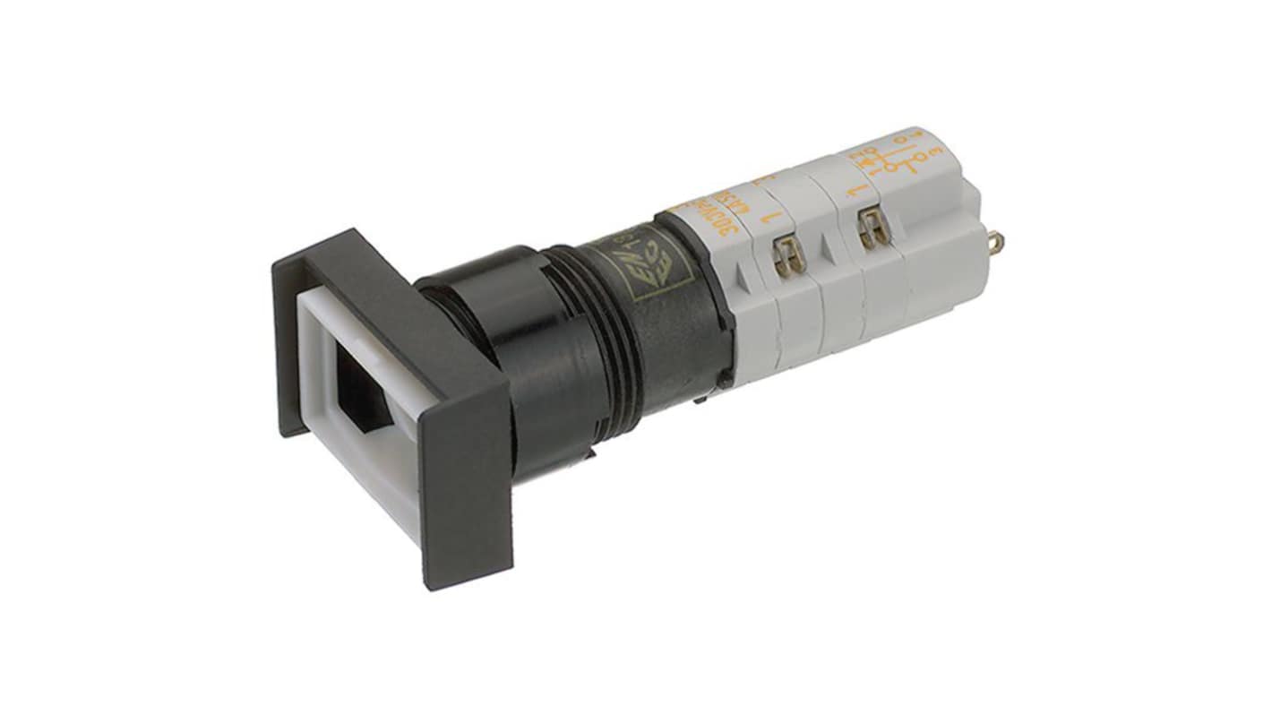 RAFI LUMOTAST 75 Series Illuminated Illuminated Push Button Switch, Latching, Through Hole, 16.2mm Cutout, 1 NC + 1 NO,