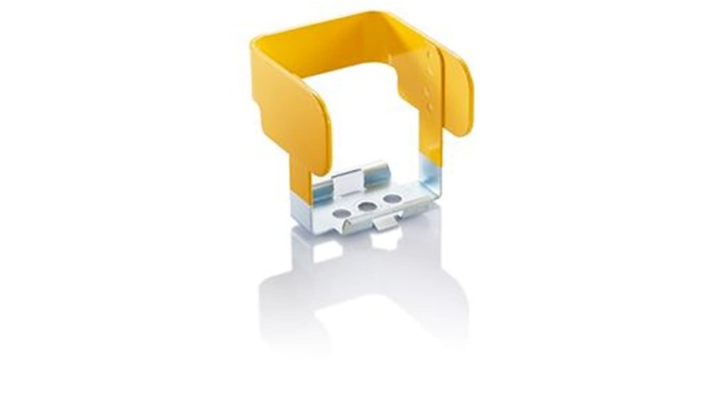 RAFI Yellow Push Button Flip Guard for Use with E Box Protective Collar, 60.5 x 57 x 57.5mm