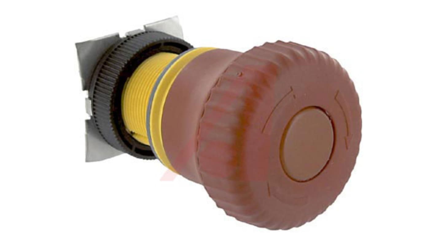 RAFI Φ22.3mm急停按钮, PCB安装, 400V, IP65, 闭锁