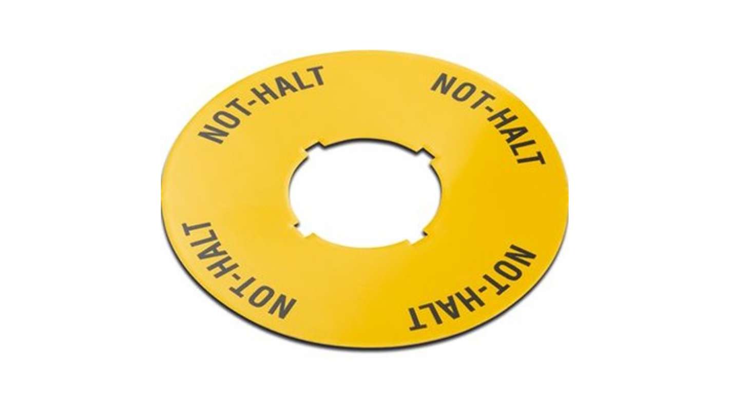 RAFI 标签 标签, "Not Halt"文字, "紧急停止"符号, 用于工程机械、手持终端、工业机器人