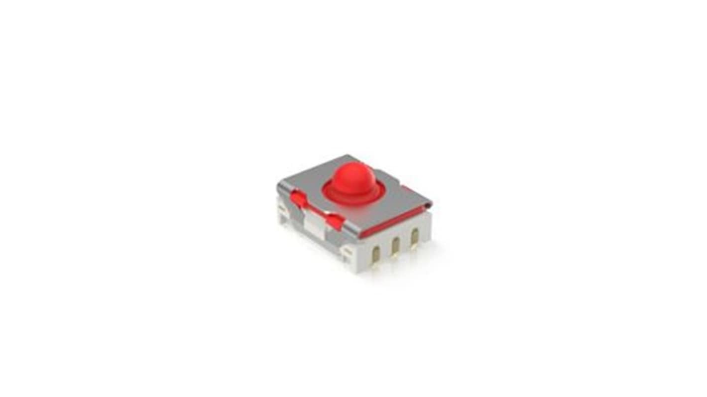 RAFI Red Tactile Switch, 1NO 100mA 6.4mm PCB