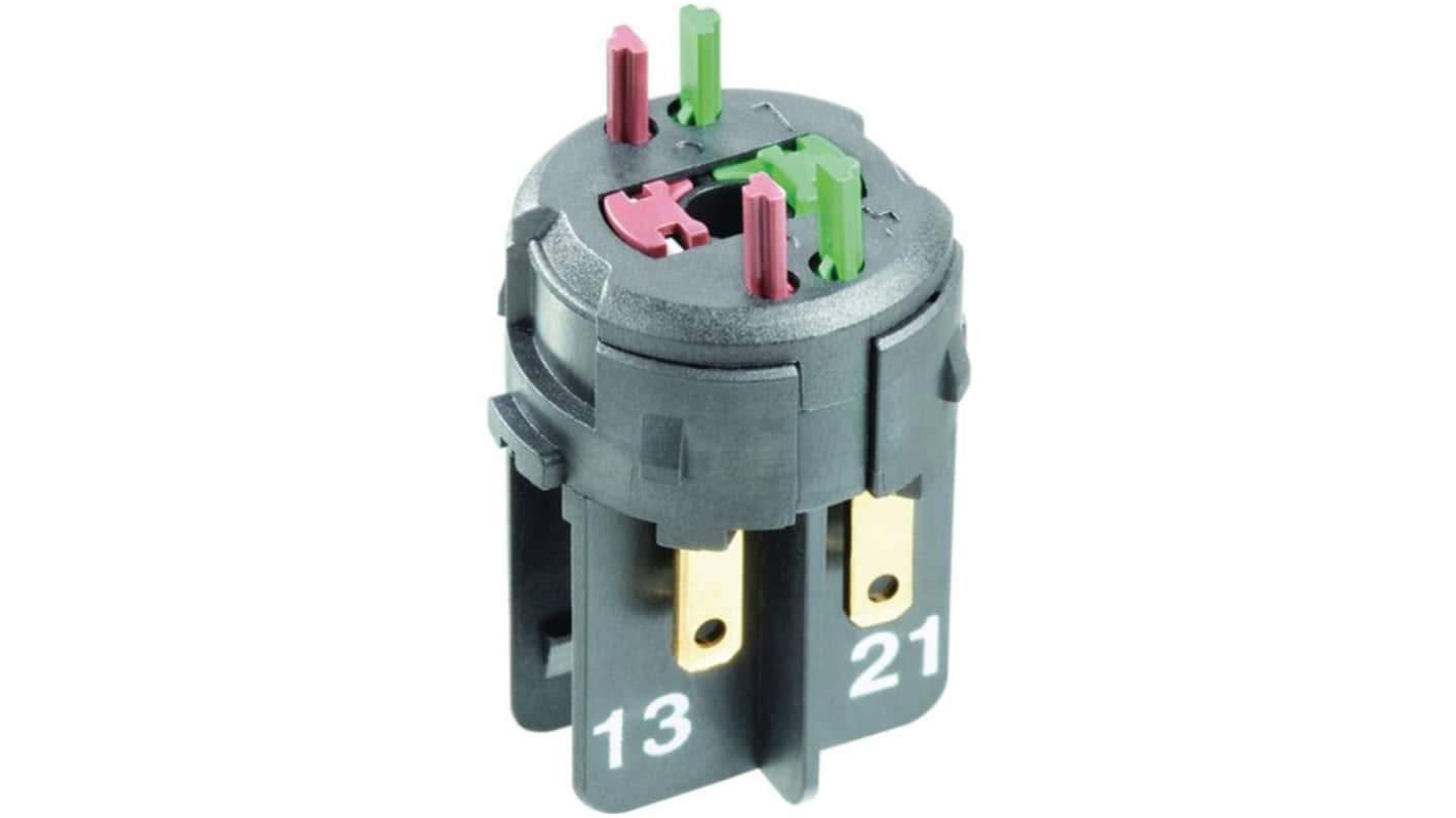 RAFI RAFIX 16 Series Contact Block for Use with Plug In Distributor, 250V ac, 1NO, SPST