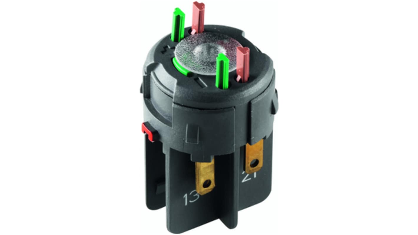 RAFI RAFIX 16 Series Contact Block for Use with Plug In Distributor, 250V ac, 1NO, SPST