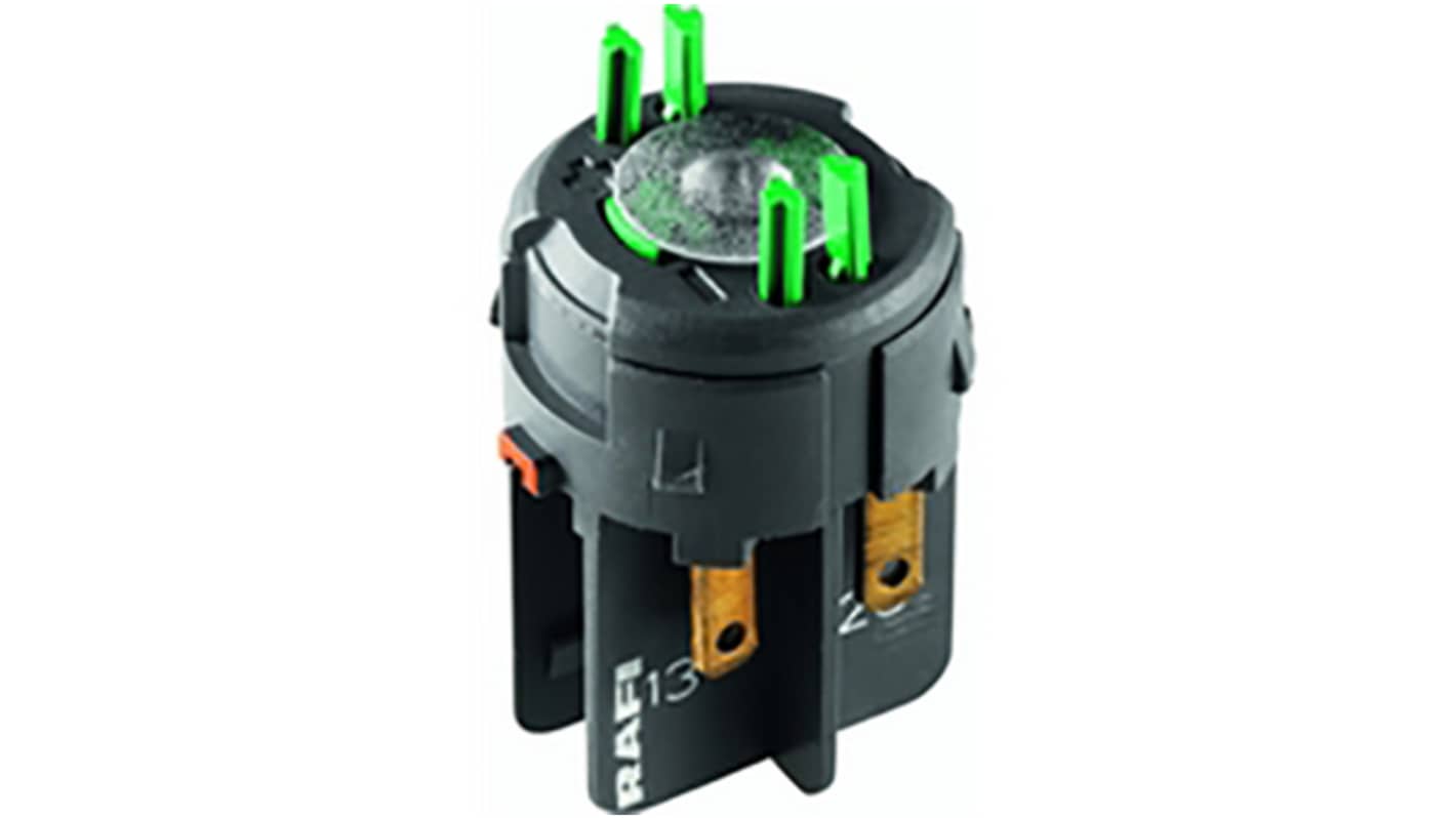 RAFI RAFIX 16 Series Contact Block for Use with Plug In Distributor, 250V ac, DPST