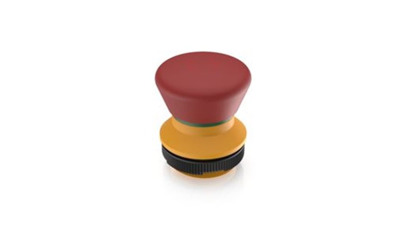 RAFI Φ22.3mm急停按钮, PCB安装, 双极单掷触点, IP65, 闭锁