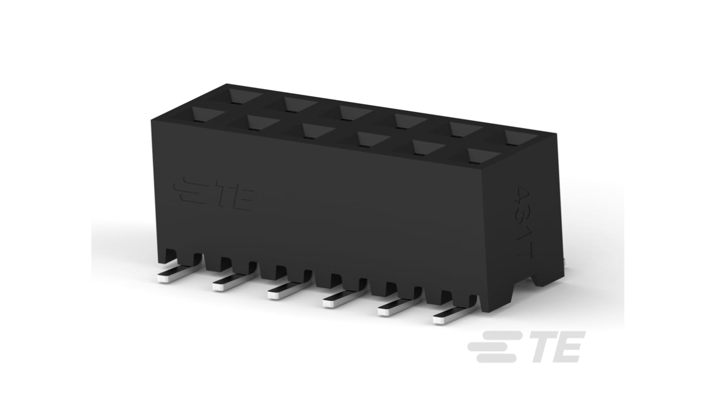 TE Connectivity AMPMODU Series Vertical Board Mount PCB Header, 14 Contact(s), 2mm Pitch, 2 Row(s), Shrouded