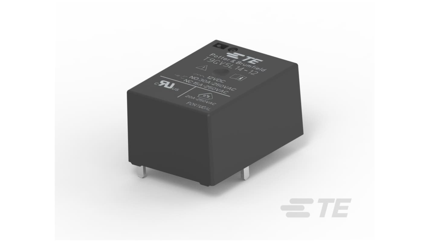TE Connectivity Surface Mount Power Relay, 24V dc Coil, 10A Switching Current, SPDT