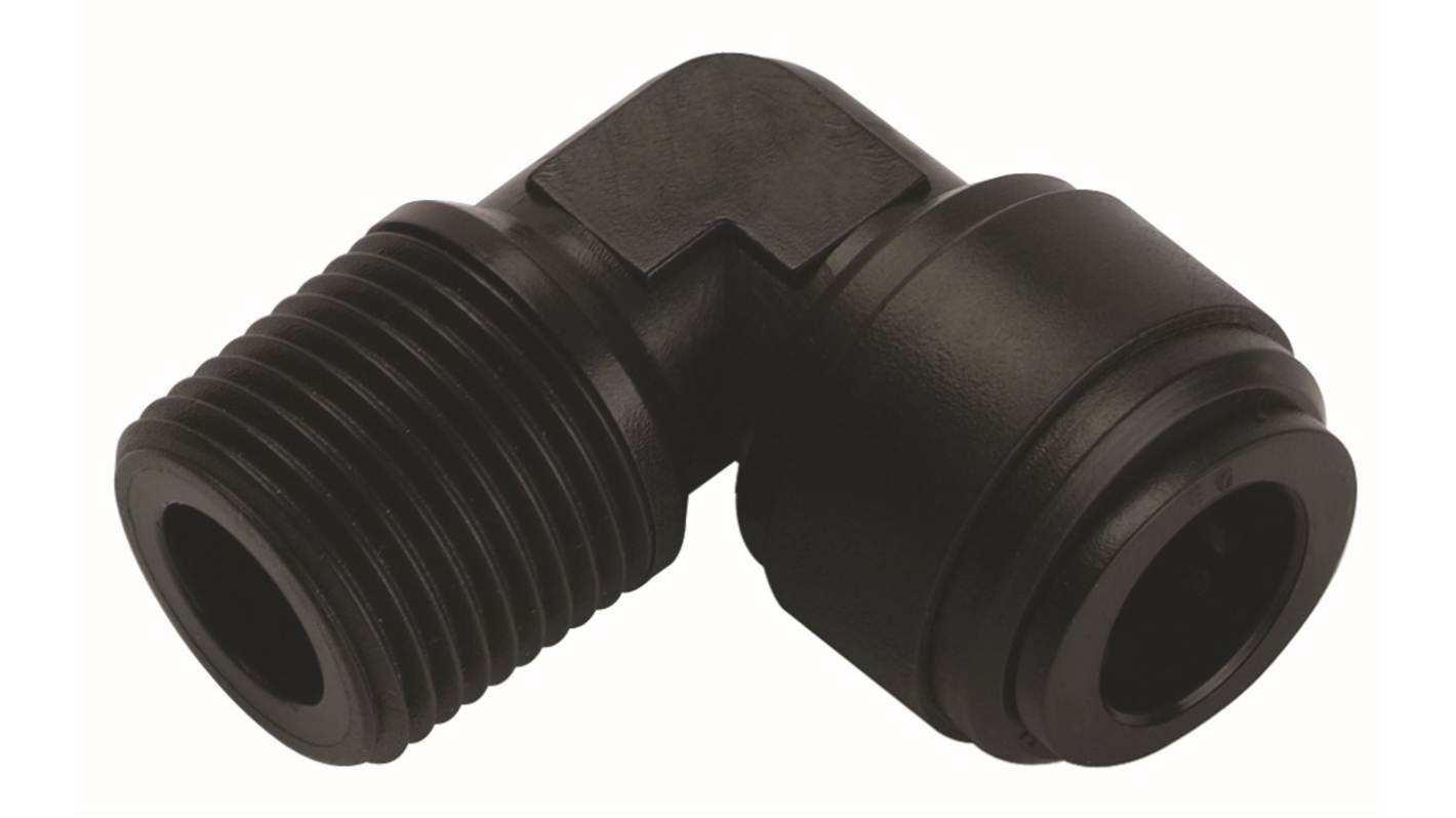 RS PRO Elbow Threaded-toTube Adaptor, Push In 12 mm to R 1/4, Push-in Connection Style