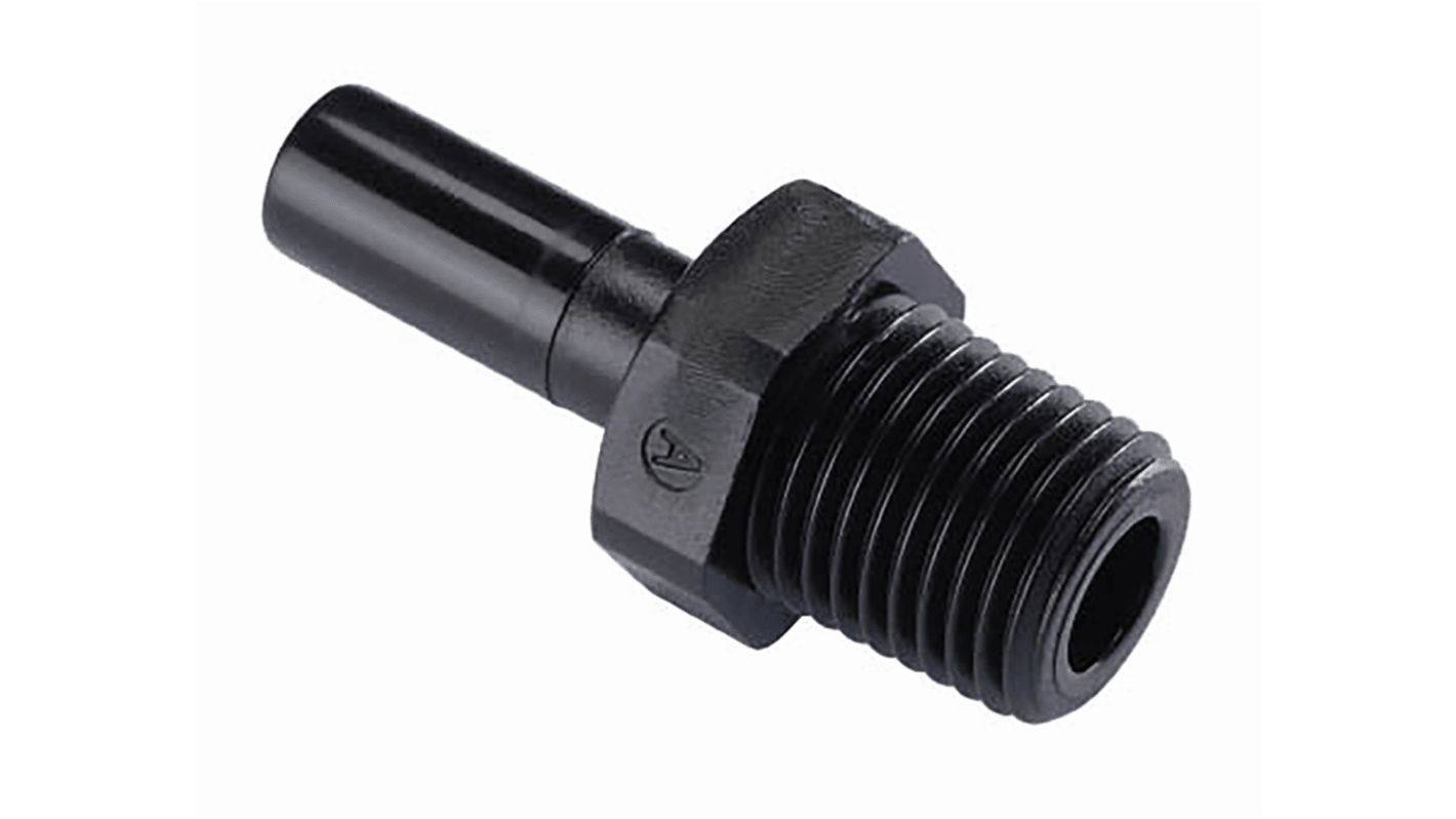 RS PRO Straight Threaded Adaptor, Push In 6 mm to R 1/8, Threaded Connection Style