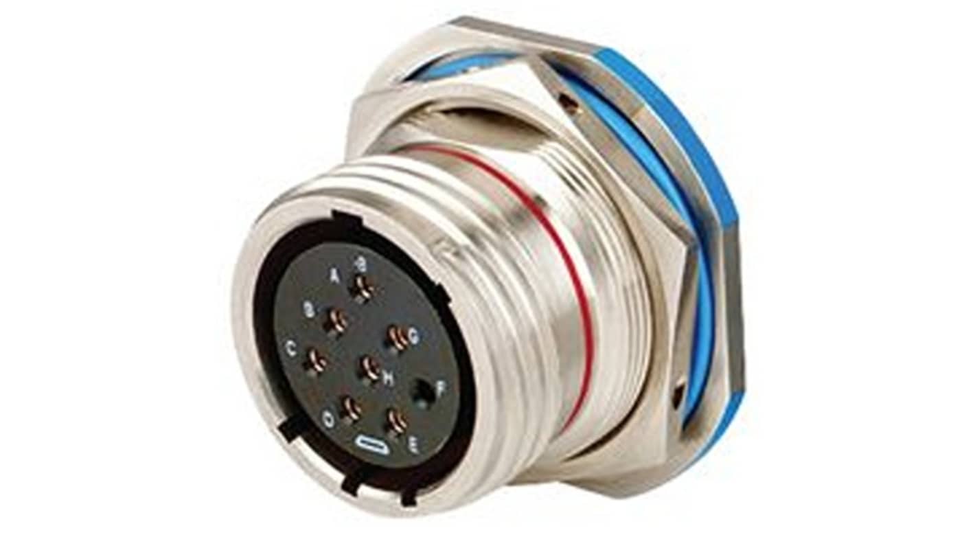 Amphenol Limited, D38999 26 Way Jam Nut MIL Spec Circular Connector ReceptacleNickel, Pin Contacts,Shell Size 17,