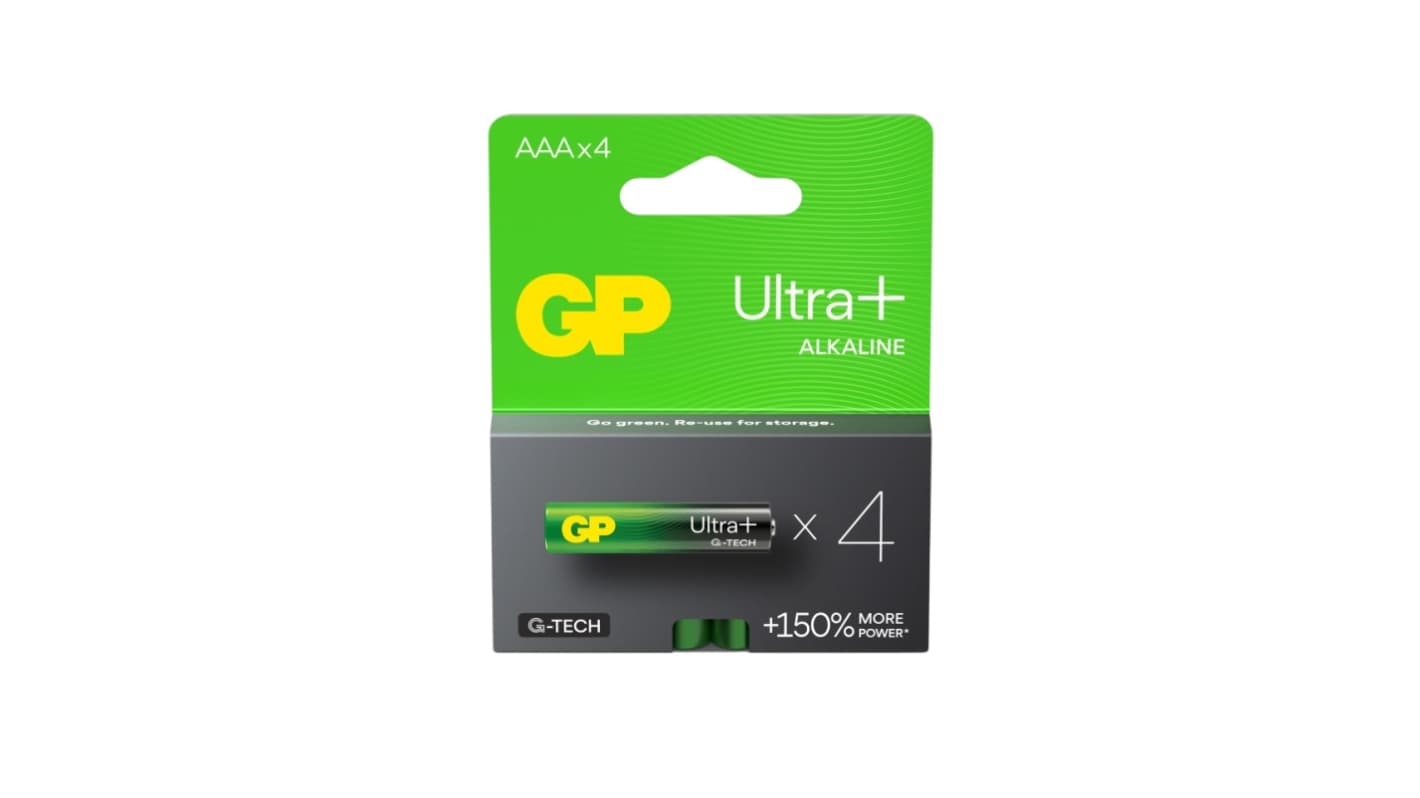 Gp Batteries GP Batteries Ultra Plus Alkaline Manganese Dioxide AAA Batteries 1.5V