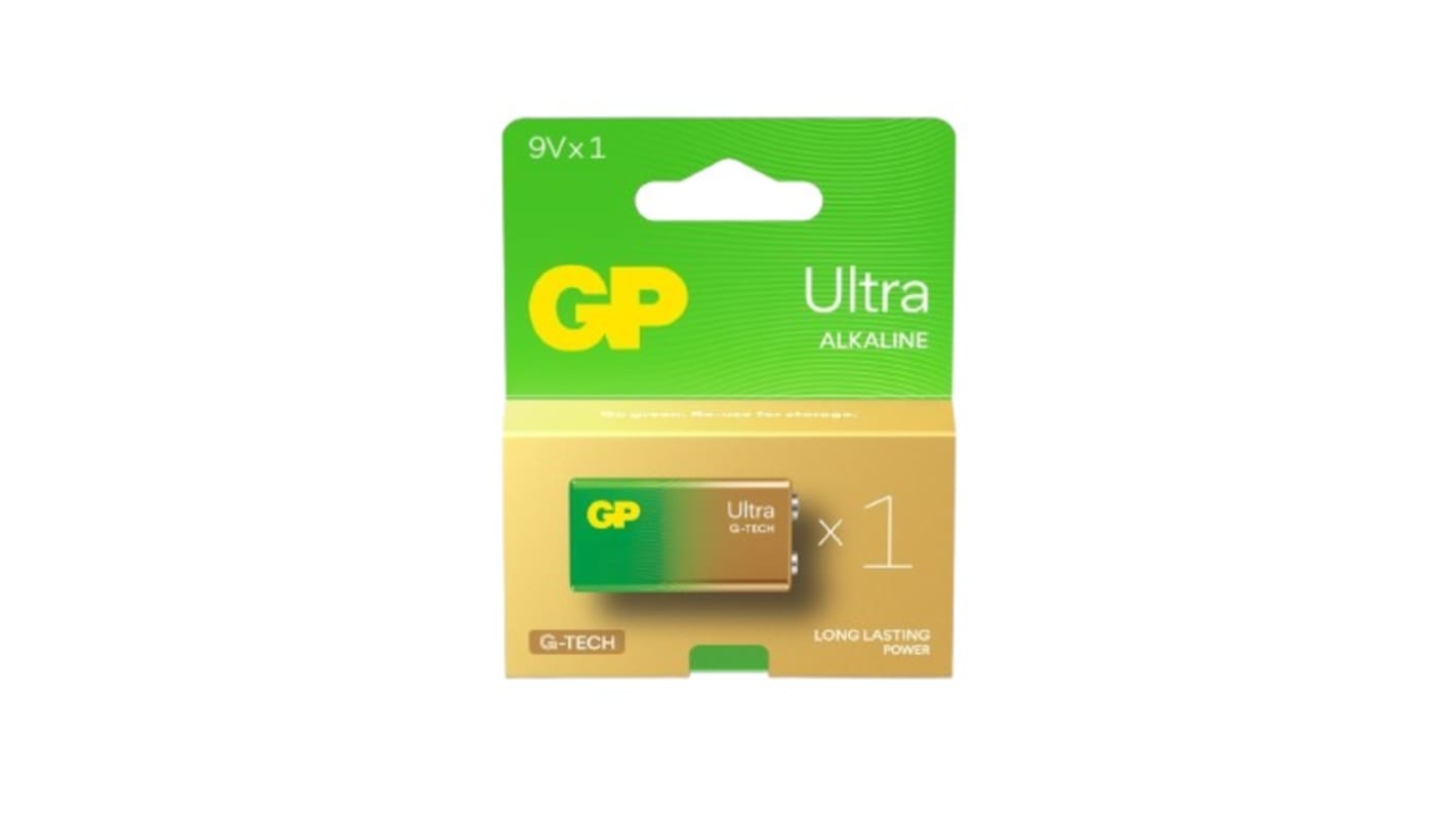 Gp Batteries GP Batteries Ultra Alkaline Alkaline Manganese Dioxide 9V Battery 9V