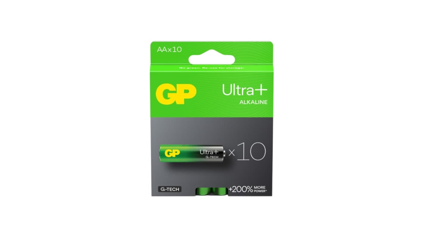 Gp Batteries GP Batteries Ultra Plus Alkaline Manganese Dioxide AA Battery 1.5V