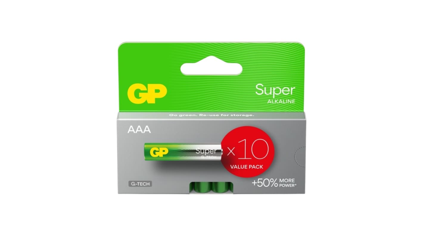 Gp Batteries GP Batteries Super Alkaline Alkaline Manganese Dioxide AAA Batteries 1.5V