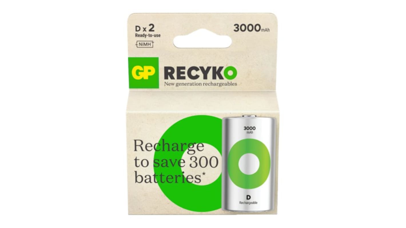 Gp Batteries GP Recyko D Akku NiMH, 3Ah GP300DHC