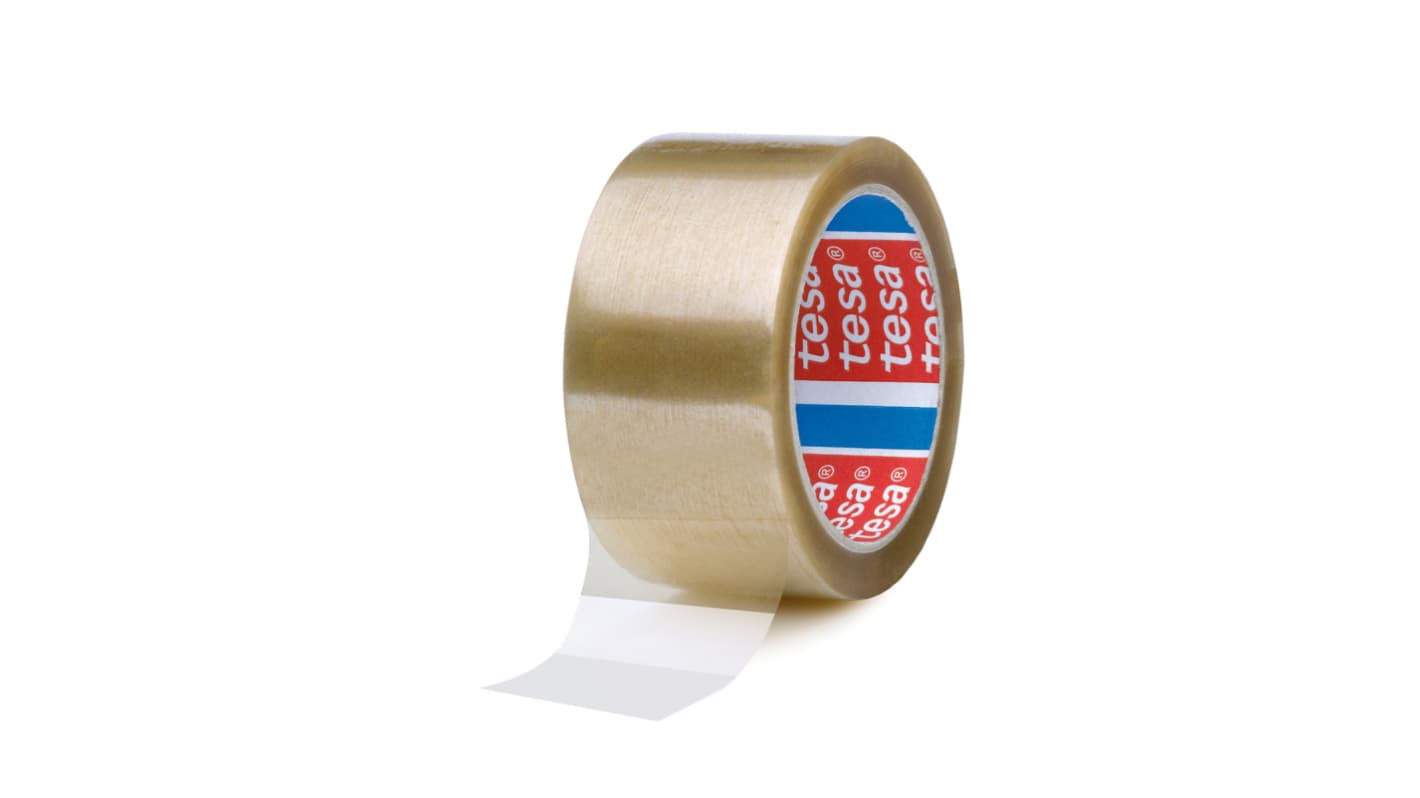 Tesa PP封箱胶带, 透明, 48mm宽 x 100m长, 145%扯断伸长率, 04089-00253-06