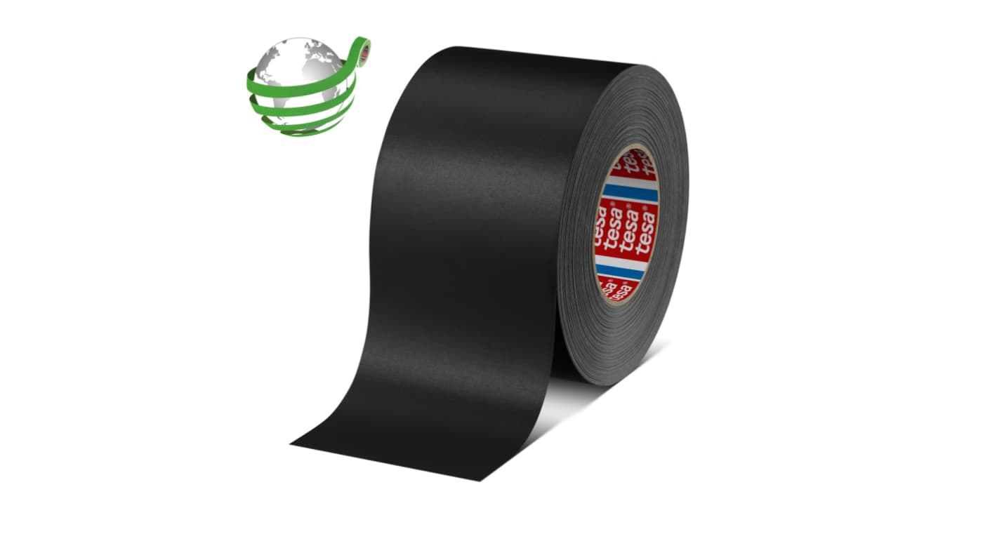 Tesa 04651-00682-00 Cloth Tape, 50m x 100mm, Black, Acrylic Coated Finish