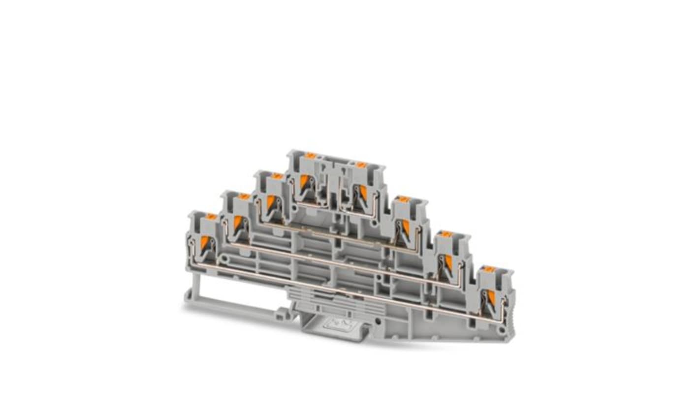 Phoenix Contact 1336395 13363 Series Grey, 0.14mm², 4-Level, Push In Termination