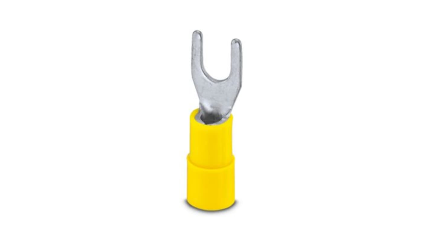 Phoenix Contact Insulated Fork Terminal, 11AWG to 9AWG Polyamide, Yellow