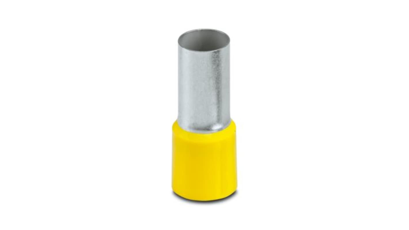 Phoenix Contact Insulated Ferrule, 20mm Pin Length, 12.7mm Pin Diameter, Yellow