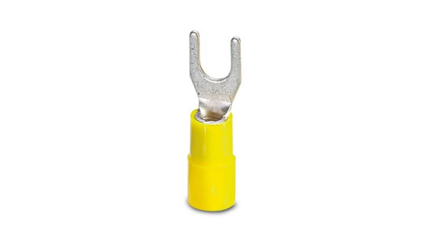 Phoenix Contact Insulated Fork Terminal, 11AWG to 9AWG Polyamide, Yellow