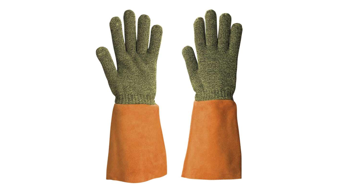 Honeywell Safety KarboTECT L Black, Brown Para-aramid Cut Resistant Work Gloves, Size 7, Leather Coating