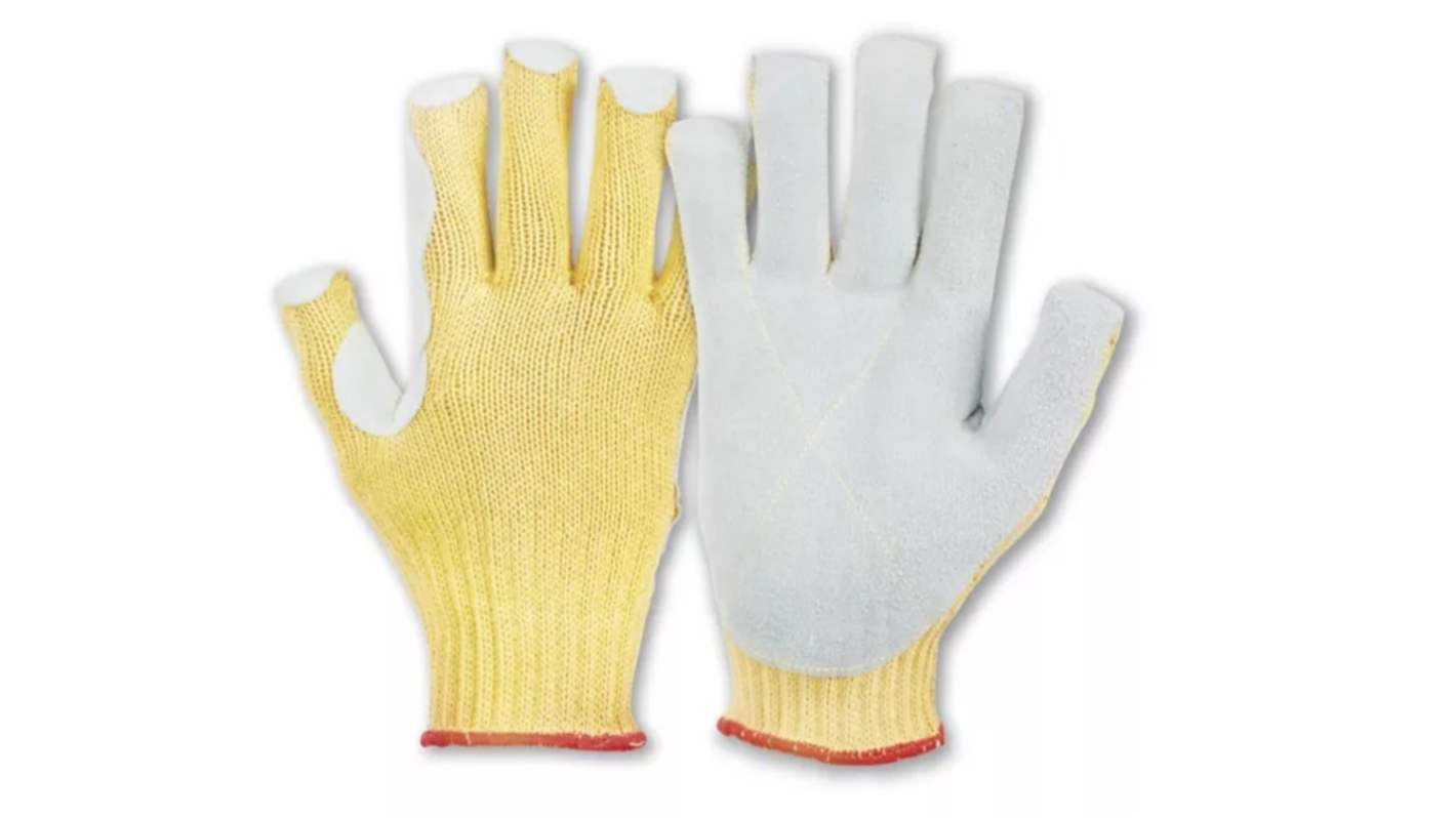Honeywell Safety K-MEX L Grey, Yellow Leather, Para-aramid Cut Resistant Work Gloves, Size 8