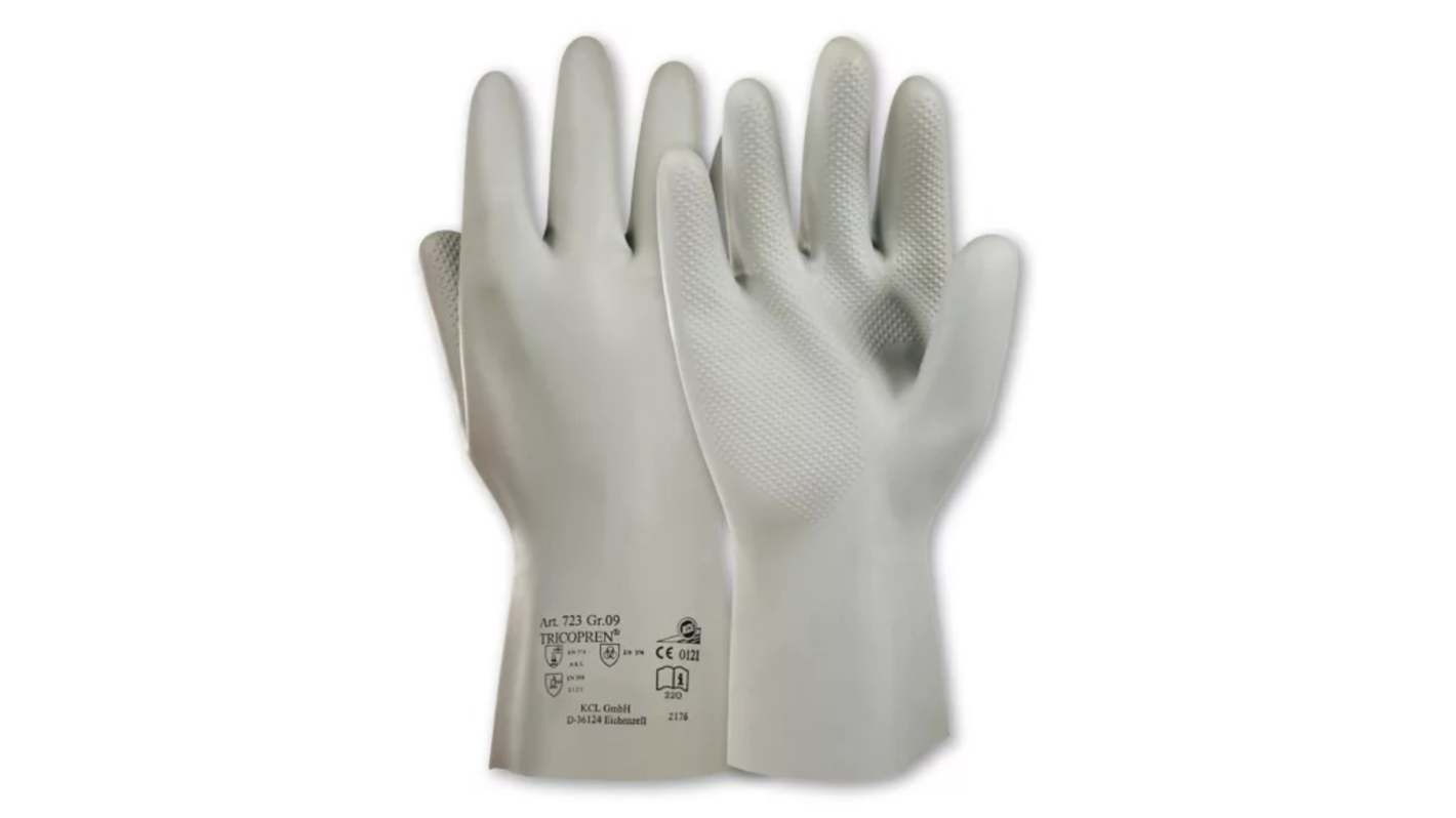 Honeywell Safety Tricopren Grey Cotton Chemical Resistant Work Gloves, Size 8, Cotton Coating
