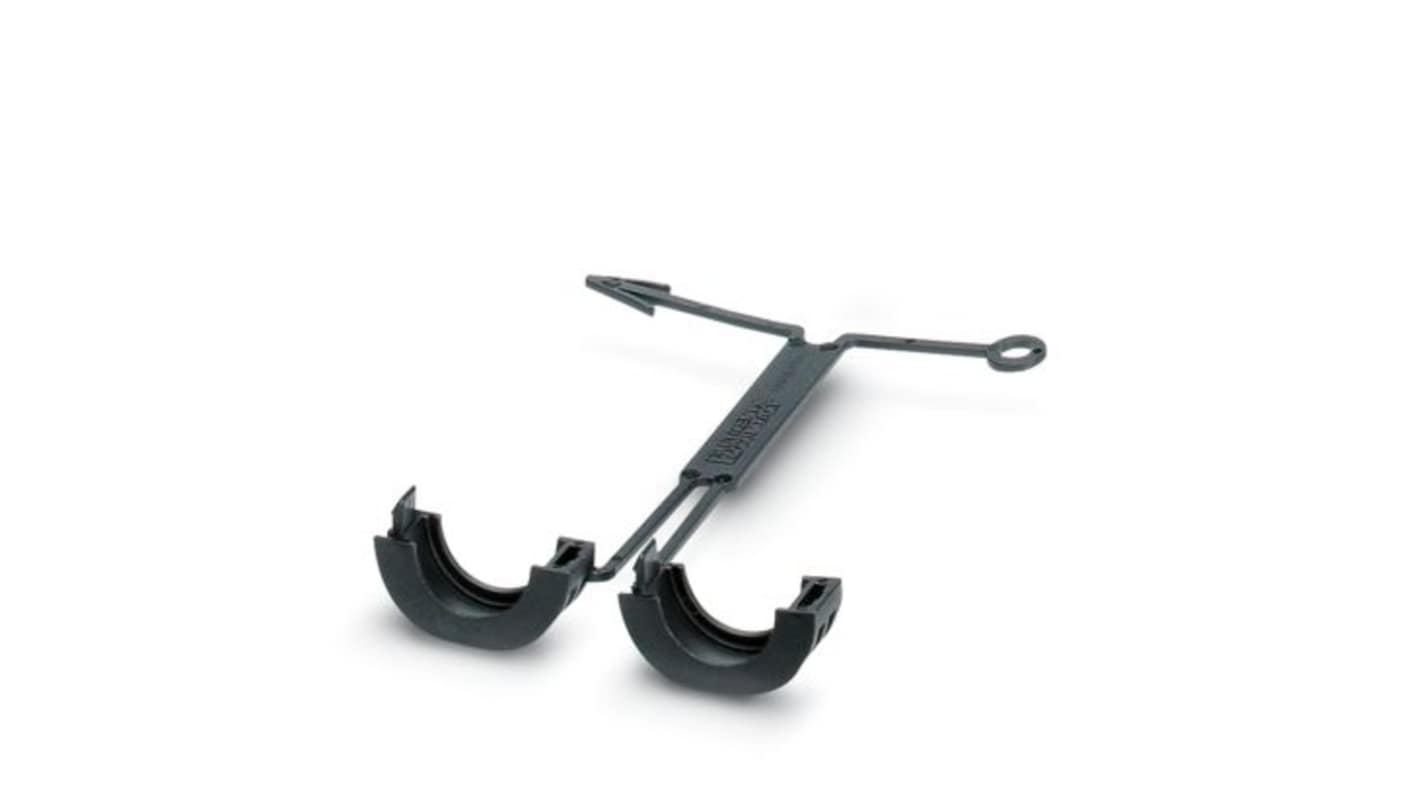 Phoenix Contact Black TPE locking clip, 15mm Max. Bundle