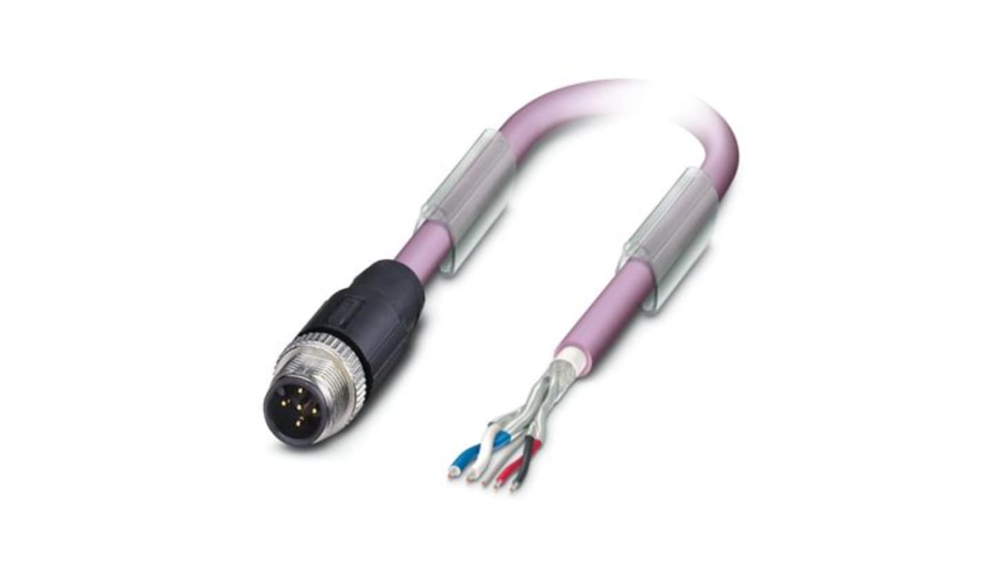 Phoenix Contact 5芯 0.25 mm² 总线电缆, 24, SAC系列