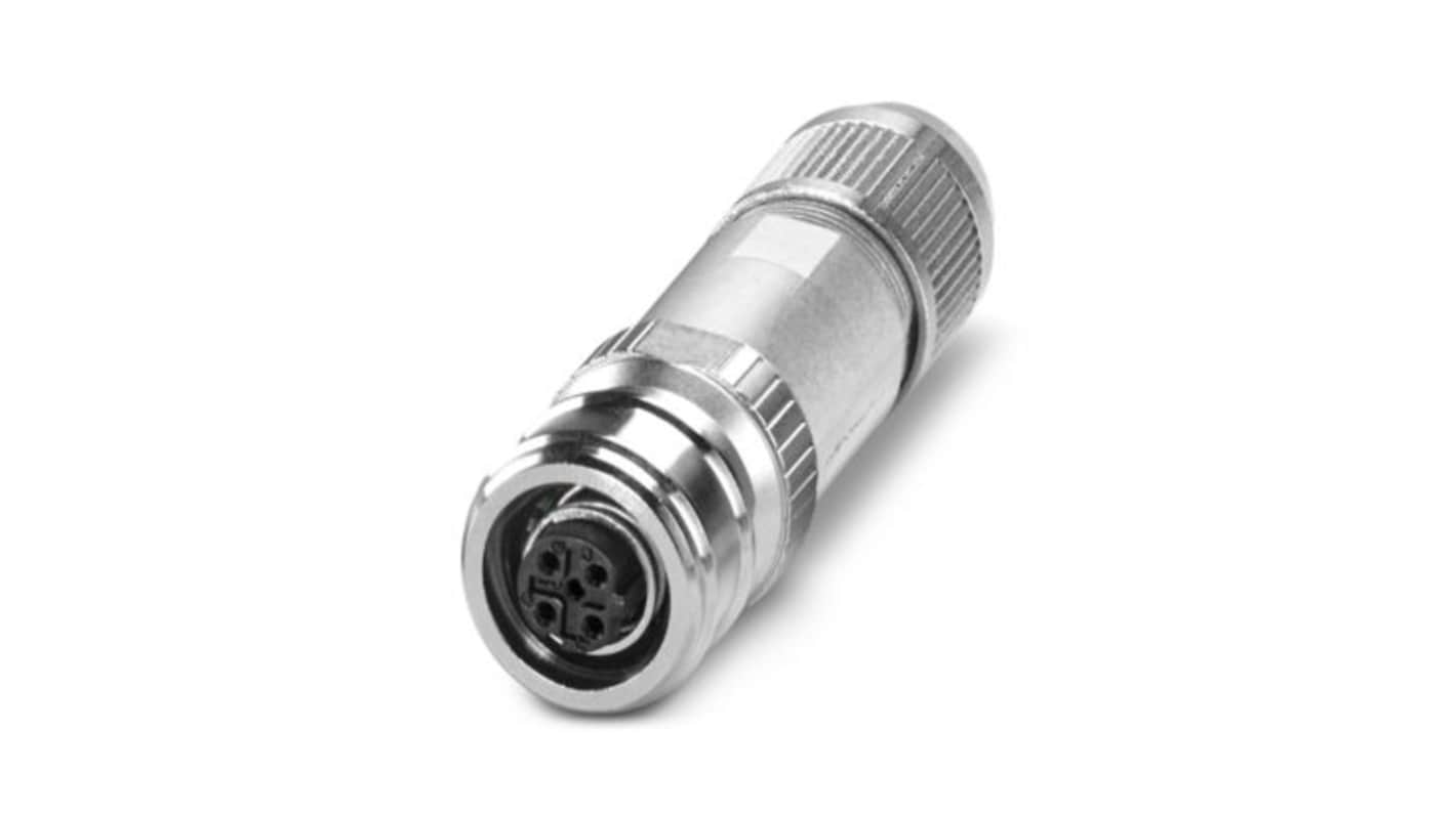 Phoenix Contact Industrial Circular Connectors, 4 Contacts, Cable Mount, M12 Connector, Socket, Female, SACC Series