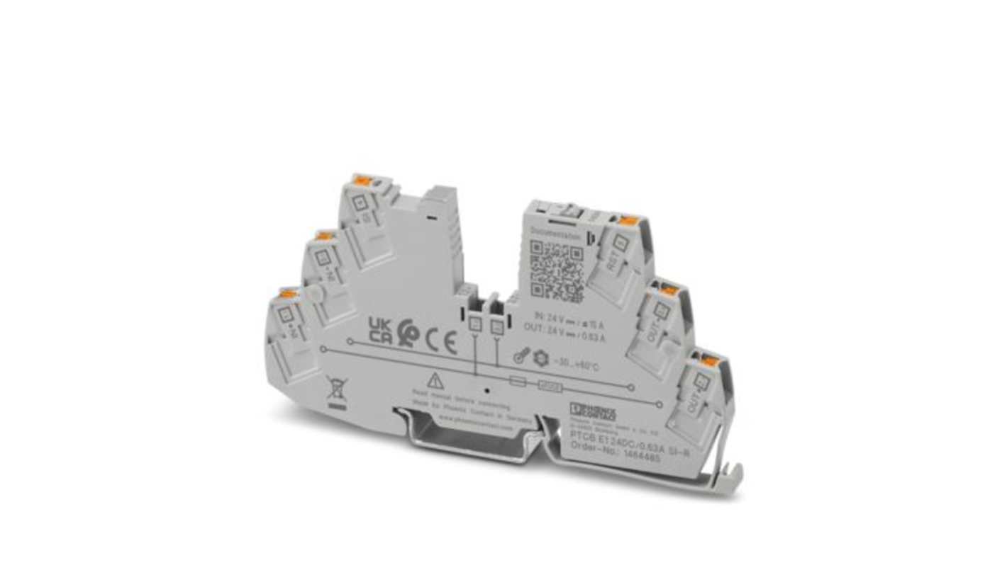 Phoenix Contact Electronic Circuit Breaker 630mA 24V PTCB E1, 1 channels , DIN Rail