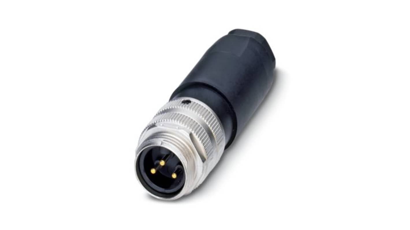 Phoenix Contact Industrial Circular Connectors, 3 Contacts, Cable Mount, 7/8 in Connector, Plug, Male, IP67, SACC Series