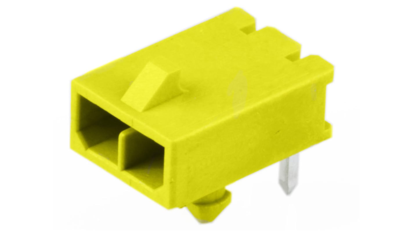 Molex 21576 Series Right Angle Through Hole PCB Header, 2 Contact(s), 3mm Pitch, 1 Row(s), Shrouded