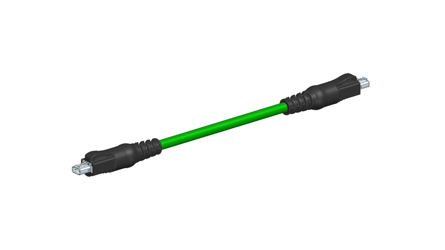 Molex220957, 5m, Green SPE to Male SPE Male, Shielded PUR Shielded, Terminated Polyurethane Sheath