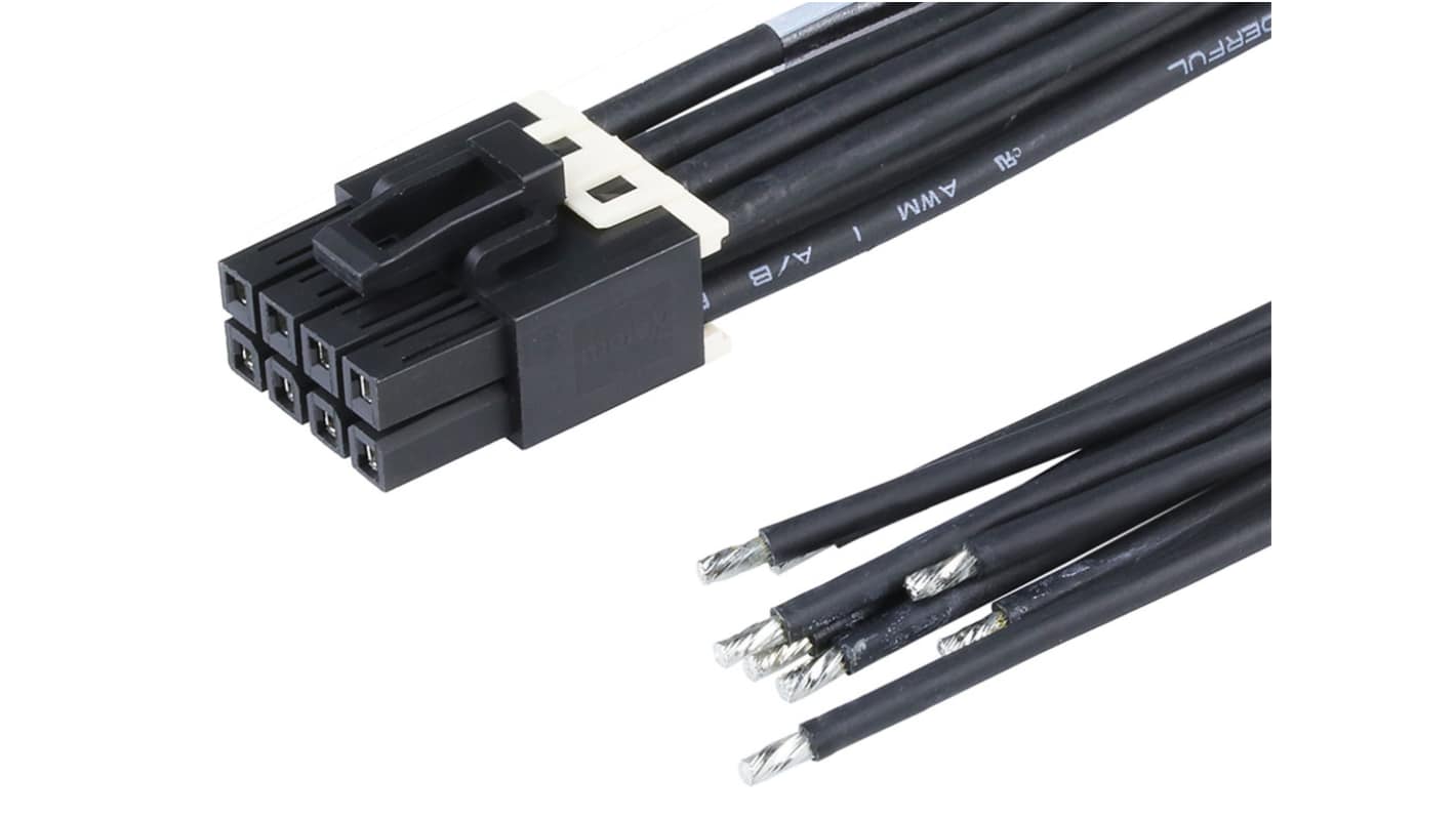 Molex 8 Way Female Crimped Terminal to 8 Way Male Pigtail Wire to Board Cable Assembly, 150mm