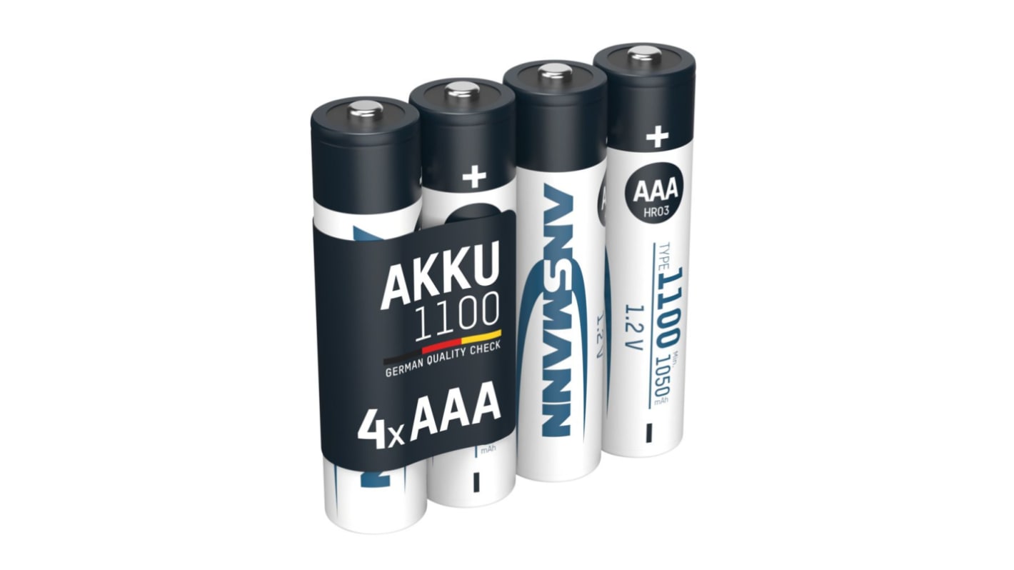 Batteria AAA ricaricabile Ansmann, 1.2V, 1.1Ah, NiMH, terminale Standard