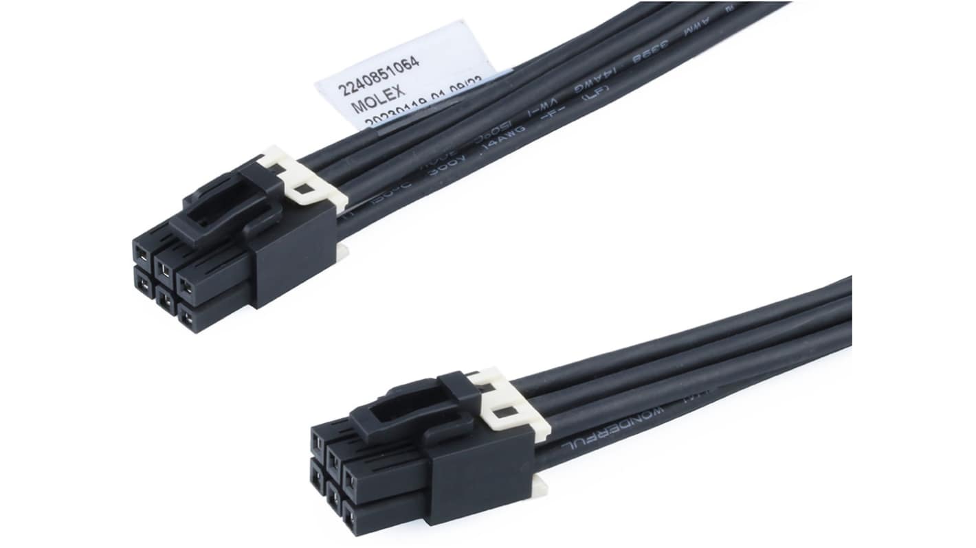Molex 6 Way Female Crimped Terminal to 6 Way Female Crimped Terminal Wire to Board Cable Assembly, 150mm