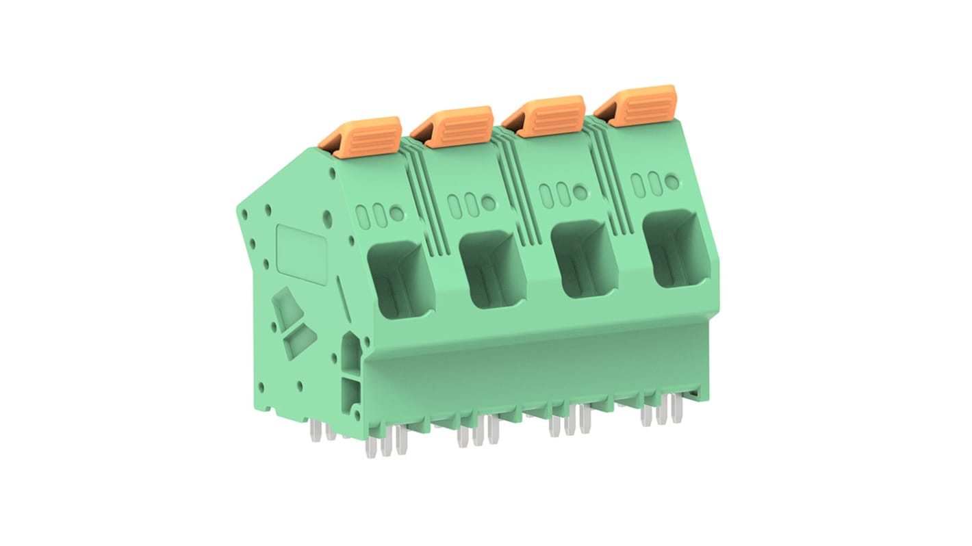 Molex 224933 Series PCB Terminal Block, 4-Contact, 15mm Pitch, PCB Mount, 1-Row, Through Hole Termination
