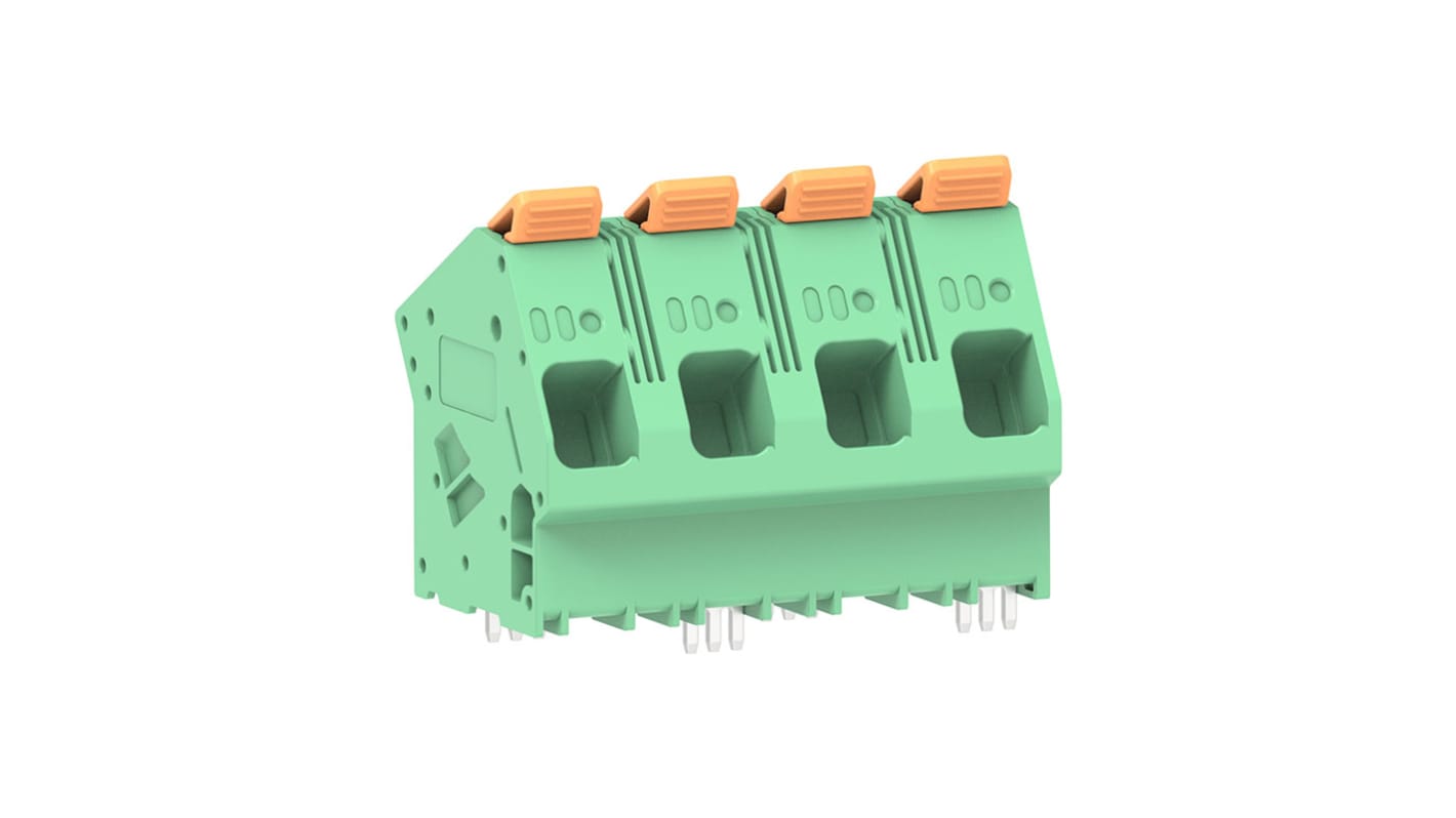 Molex 224934 Series PCB Terminal Block, 4-Contact, 15mm Pitch, PCB Mount, 1-Row, Through Hole Termination