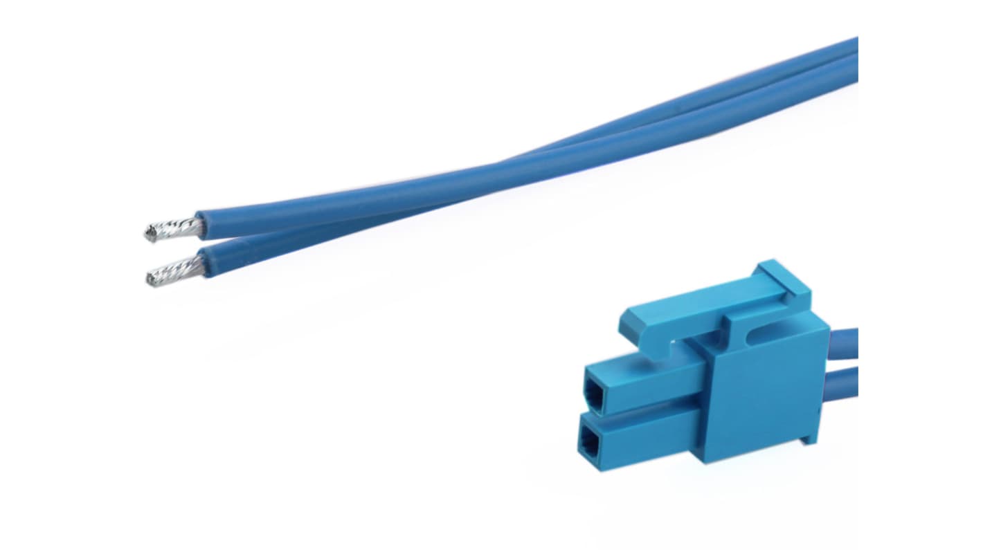 Molex 2 Way Female Crimped Terminal to 2 Way Male Pigtail Wire to Board Cable Assembly, 300mm