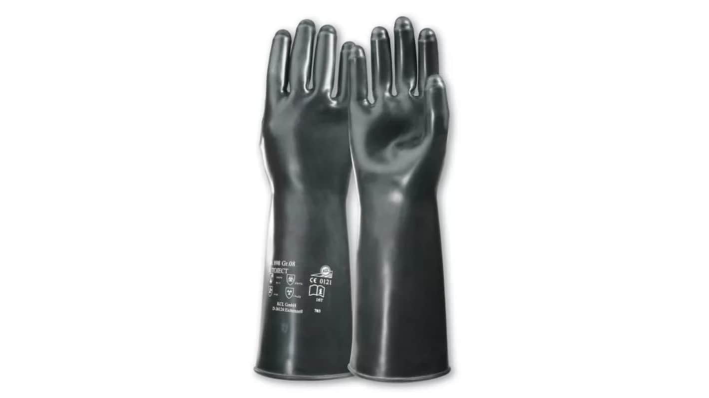 Honeywell Safety Butoject Black Butyl Chemical Resistant Work Gloves, Size 9